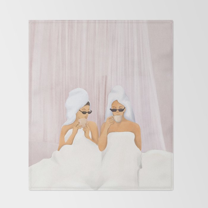 Morning with a friend Throw Blanket Gallery Image 2