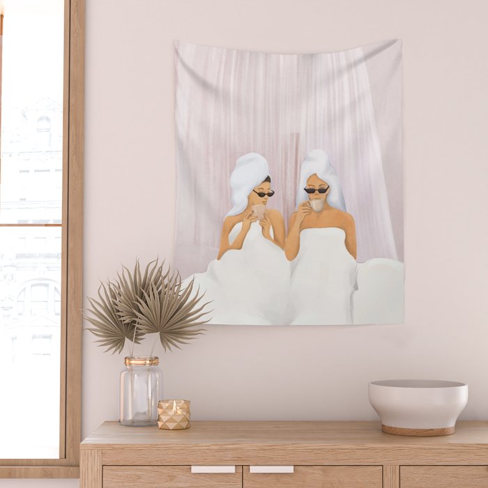 Morning with a friend Wall Tapestry Gallery Image 2