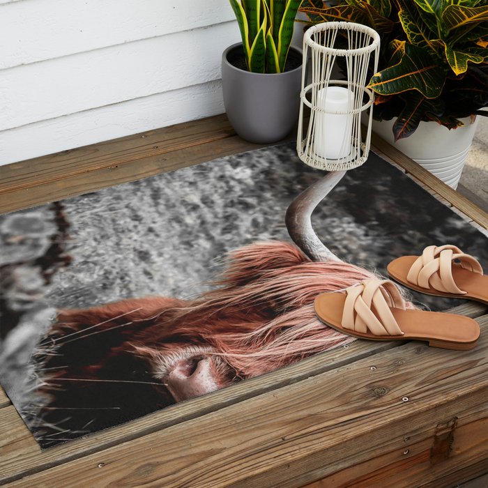 Highland Cow Outdoor Rug Gallery Image 2