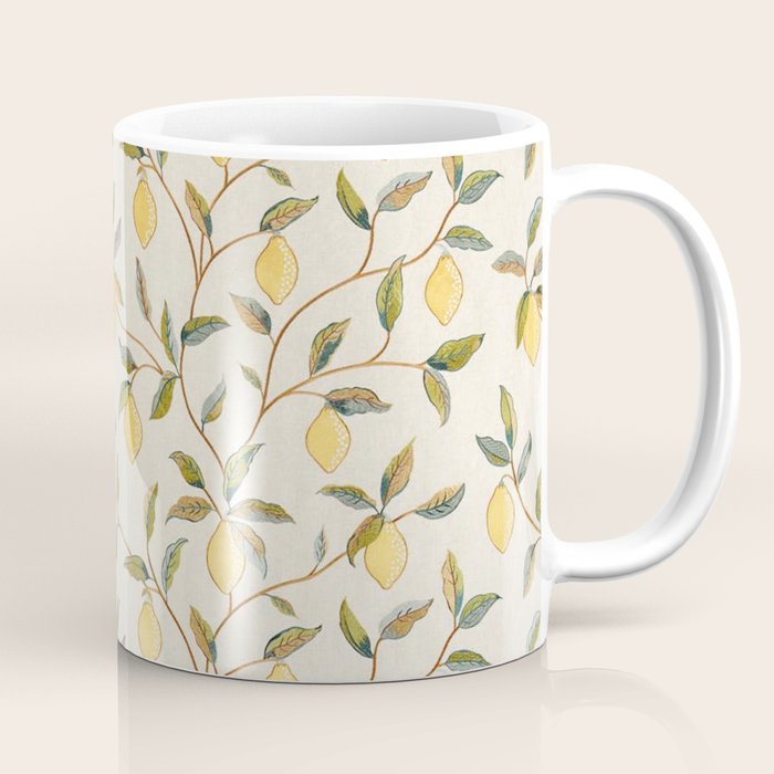 William Morris Vintage Lemon Tree Pattern Coffee Mug Gallery Image 1
