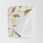 William Morris Vintage Lemon Tree Pattern Throw Blanket Gallery Image 3