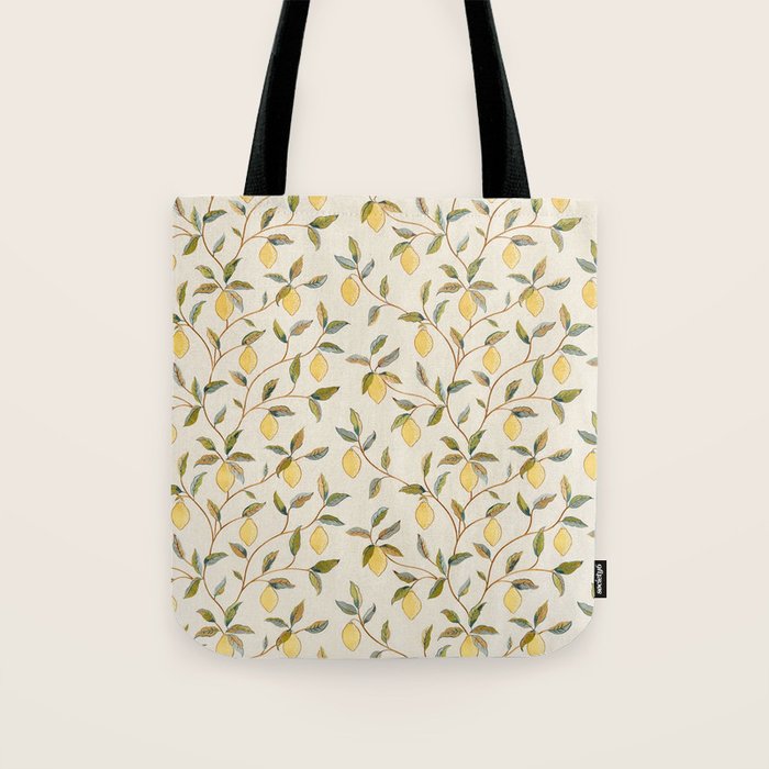 William Morris Vintage Lemon Tree Pattern Tote Bag Gallery Image 1