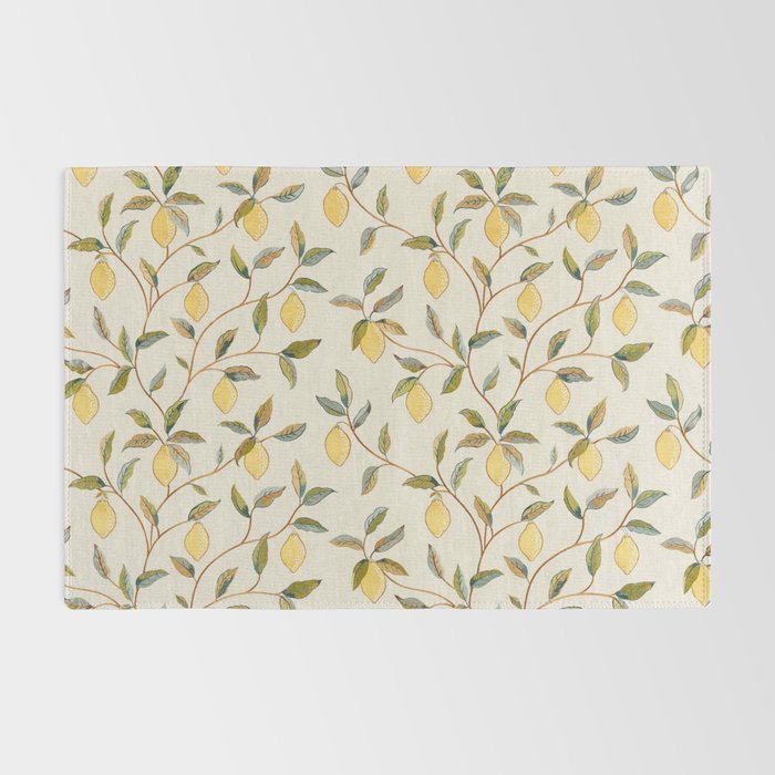William Morris Vintage Lemon Tree Pattern Rug Gallery Image 2