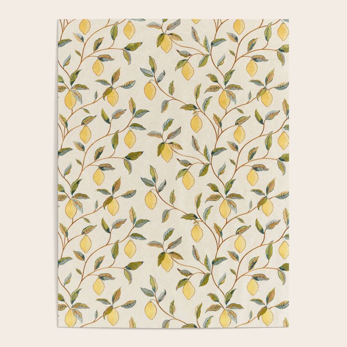 William Morris Vintage Lemon Tree Pattern Poster Gallery Image 4