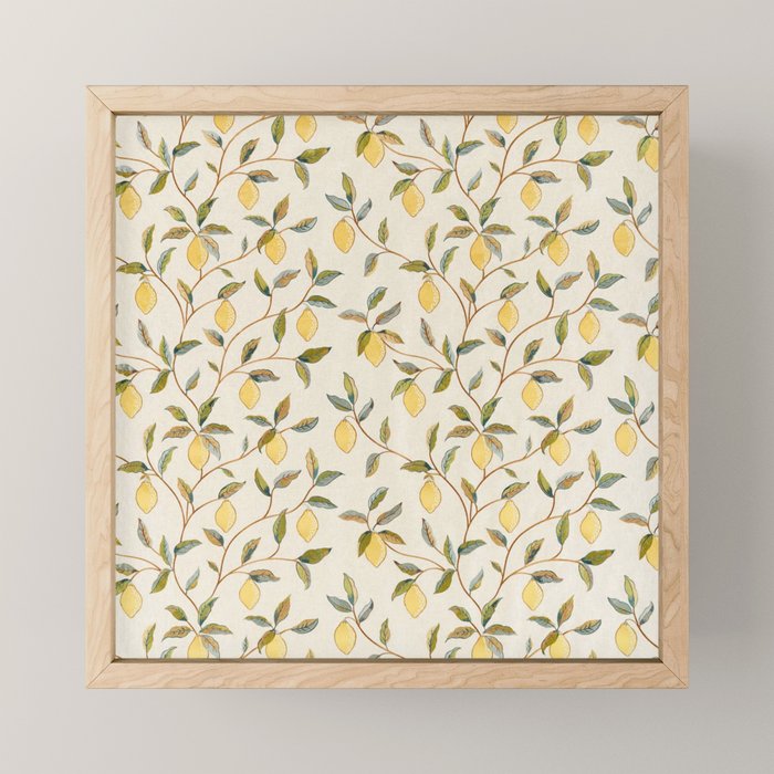 William Morris Vintage Lemon Tree Pattern Mini Art Print Gallery Image 1