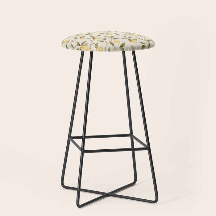 William Morris Vintage Lemon Tree Pattern Stool Gallery Image 1