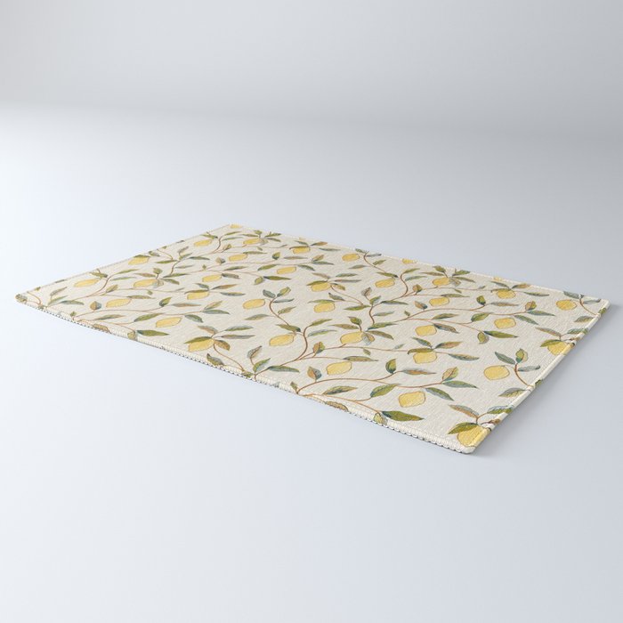 William Morris Vintage Lemon Tree Pattern Rug Gallery Image 3
