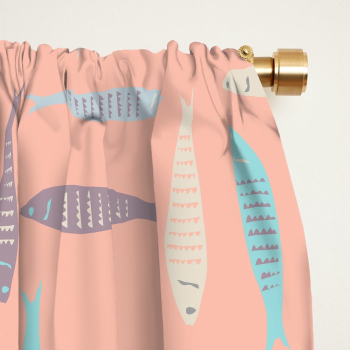 Sardines on Pink Window Curtain Gallery Image 2
