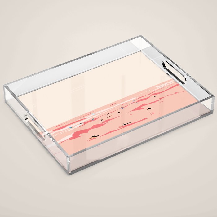 Sunset Tiny Surfers in Lima Acrylic Tray Gallery Image 1