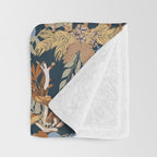 Colorful Dark Forest Animals B Throw Blanket Gallery Image 3