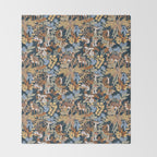 Colorful Dark Forest Animals B Throw Blanket Gallery Image 2