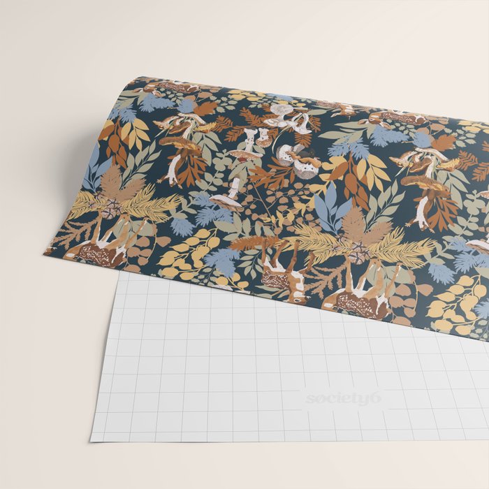 Colorful Dark Forest Animals B Wrapping Paper Gallery Image 2