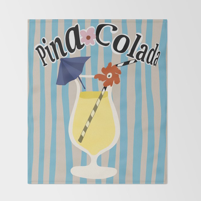 Pina Colada cocktail Throw Blanket Gallery Image 2