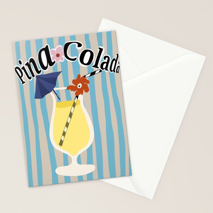 Pina Colada cocktail Stationery Card Gallery Image 2