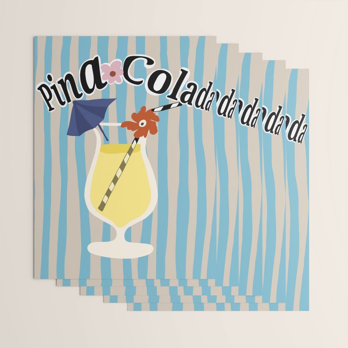 Pina Colada cocktail Wrapping Paper Gallery Image 3