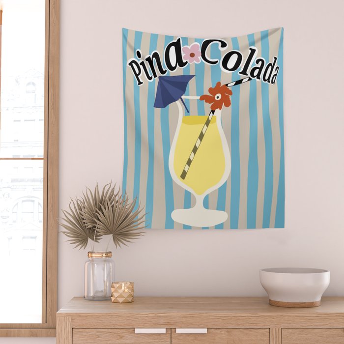 Pina Colada cocktail Wall Tapestry Gallery Image 2