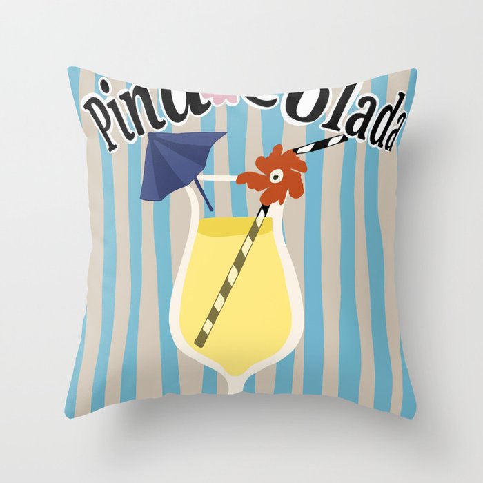 Pina Colada cocktail Throw Pillow Gallery Image 6