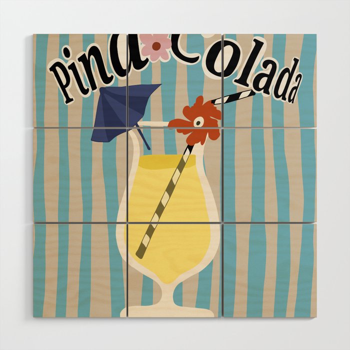 Pina Colada cocktail Wood Wall Art Gallery Image 1