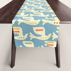 Festive Birds Blue Table Runner Gallery Image 1