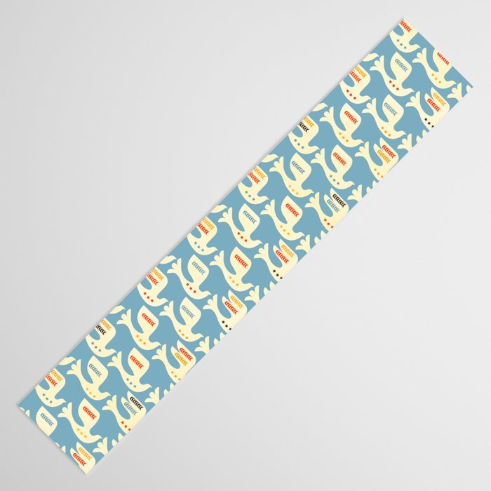 Festive Birds Blue Table Runner Gallery Image 3