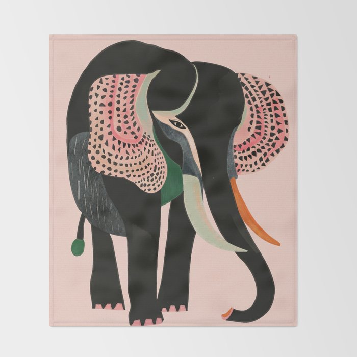Abstract Elephant Throw Blanket Gallery Image 2