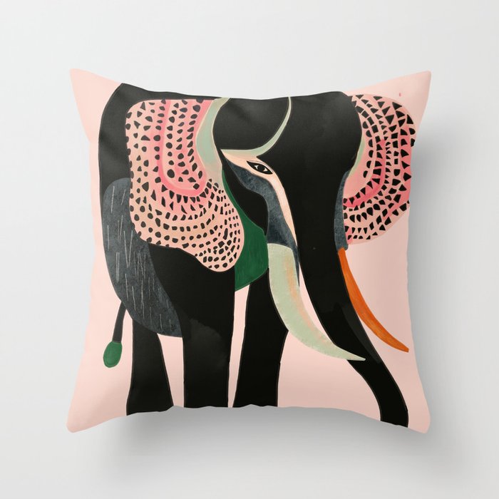 Abstract Elephant Throw Pillow Gallery Image 6