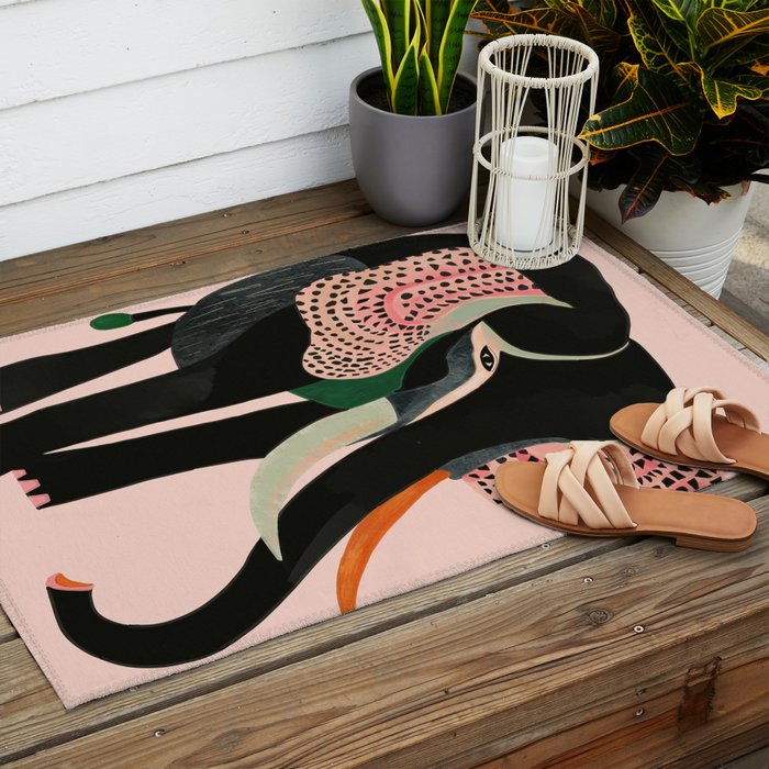 Abstract Elephant Outdoor Rug Gallery Image 2