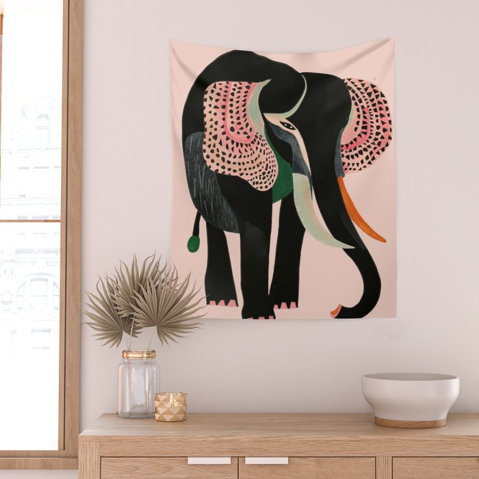 Abstract Elephant Wall Tapestry Gallery Image 2