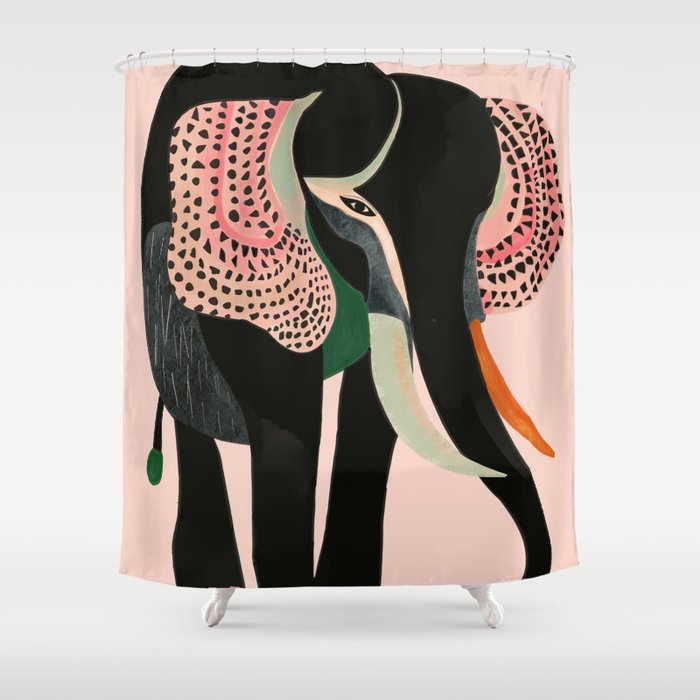 Abstract Elephant Shower Curtain Gallery Image 1