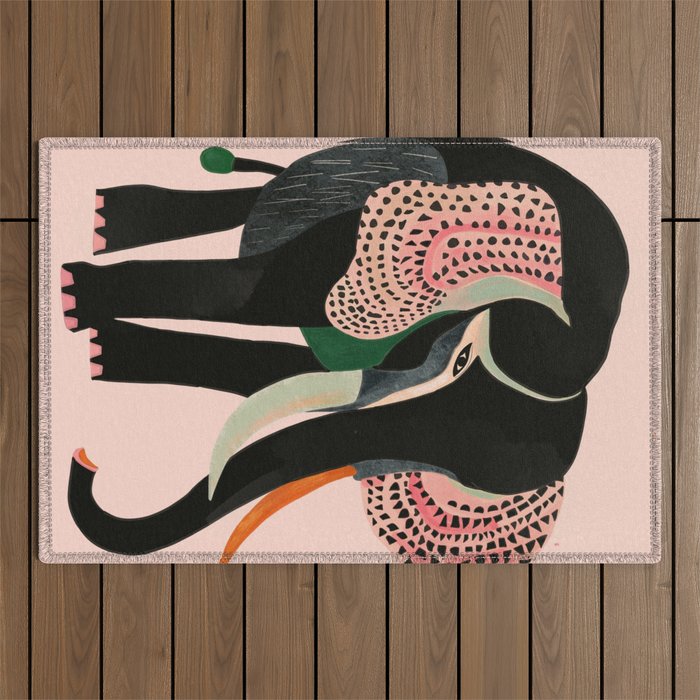 Abstract Elephant Outdoor Rug Gallery Image 1