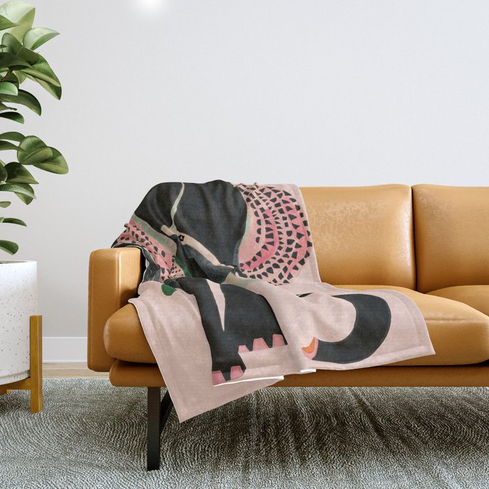 Abstract Elephant Throw Blanket Gallery Image 1
