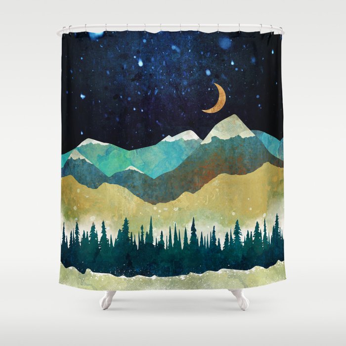 Snowy Night Shower Curtain Gallery Image 1
