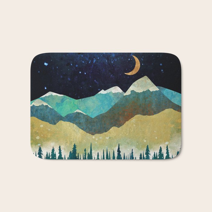 Snowy Night Bath Mat Gallery Image 1