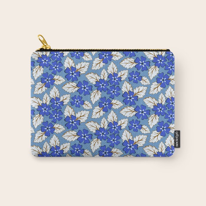 Tossed sakura flowers in blue Carry All Pouch Gallery Image 1