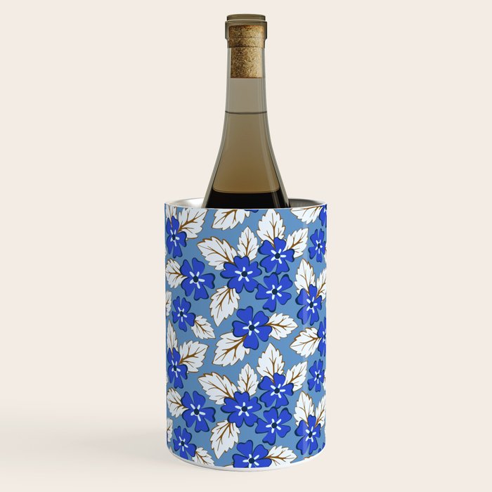 Tossed sakura flowers in blue Wine Chiller Gallery Image 1