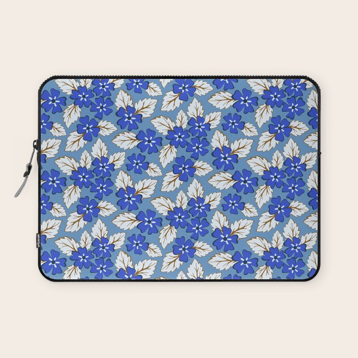Tossed sakura flowers in blue Laptop Sleeve Gallery Image 1