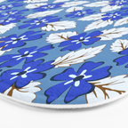 Tossed sakura flowers in blue Bath Mat Gallery Image 3