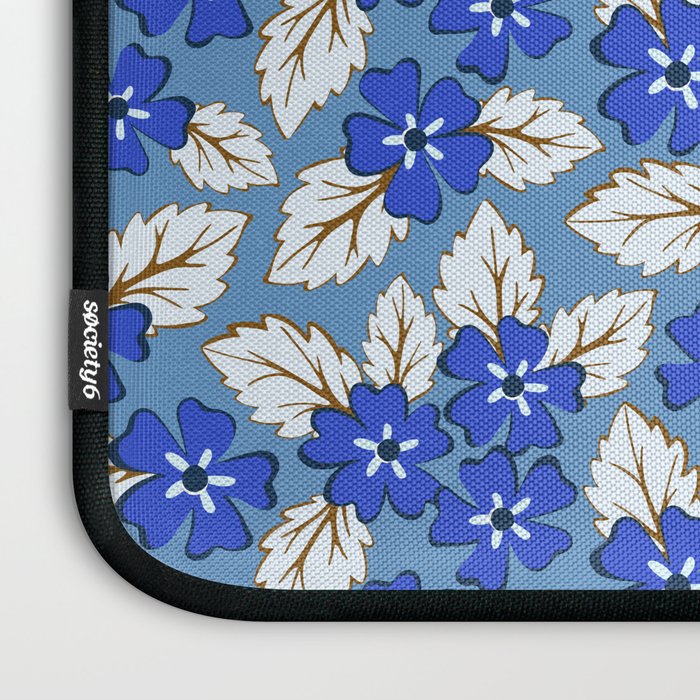 Tossed sakura flowers in blue Laptop Sleeve Gallery Image 3