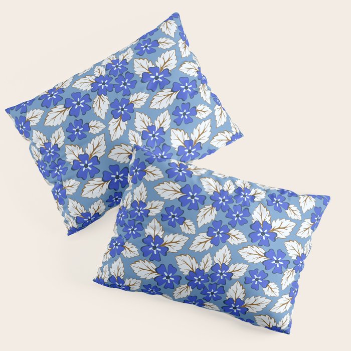 Tossed sakura flowers in blue Pillow Sham Gallery Image 1