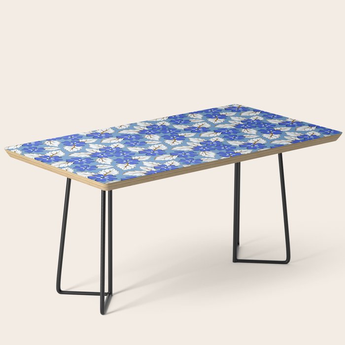 Tossed sakura flowers in blue Coffee Table Gallery Image 1