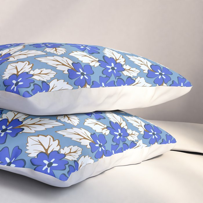 Tossed sakura flowers in blue Pillow Sham Gallery Image 3
