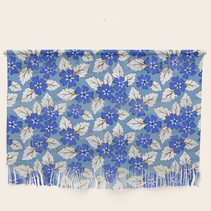 Tossed sakura flowers in blue Wall Hanging Gallery Image 1