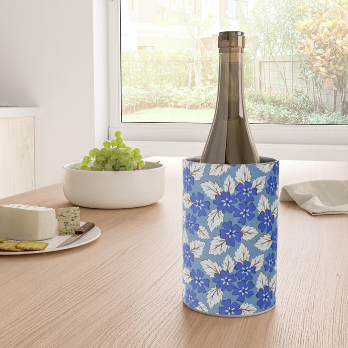 Tossed sakura flowers in blue Wine Chiller Gallery Image 4