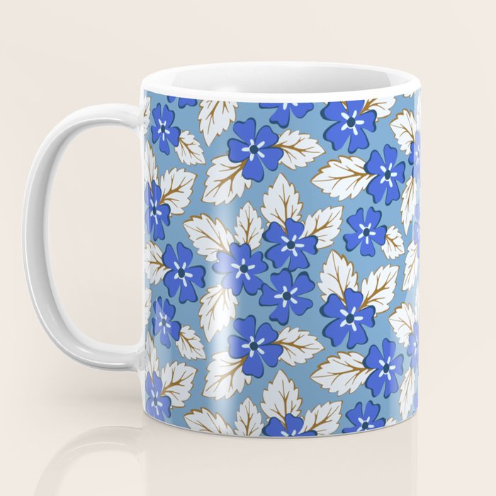 Tossed sakura flowers in blue Coffee Mug Gallery Image 3