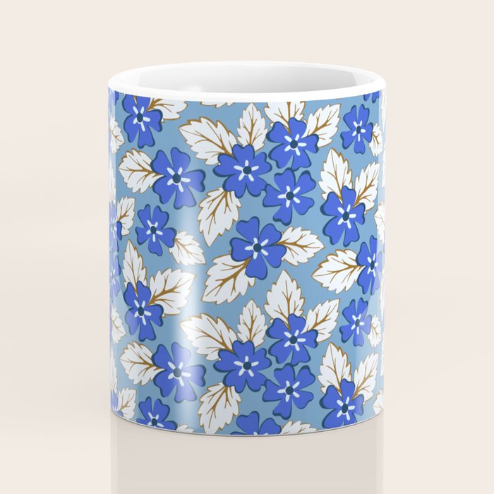 Tossed sakura flowers in blue Coffee Mug Gallery Image 4