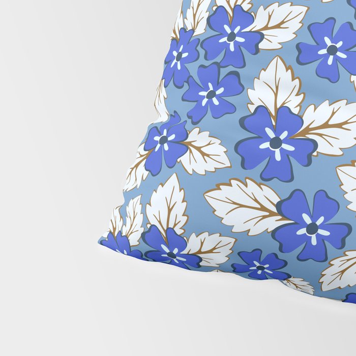 Tossed sakura flowers in blue Pillow Sham Gallery Image 4