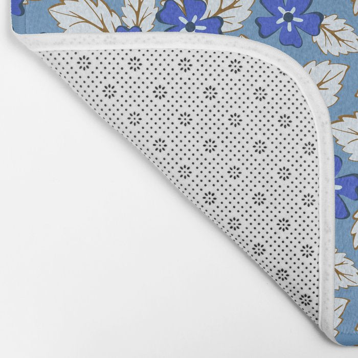Tossed sakura flowers in blue Bath Mat Gallery Image 2