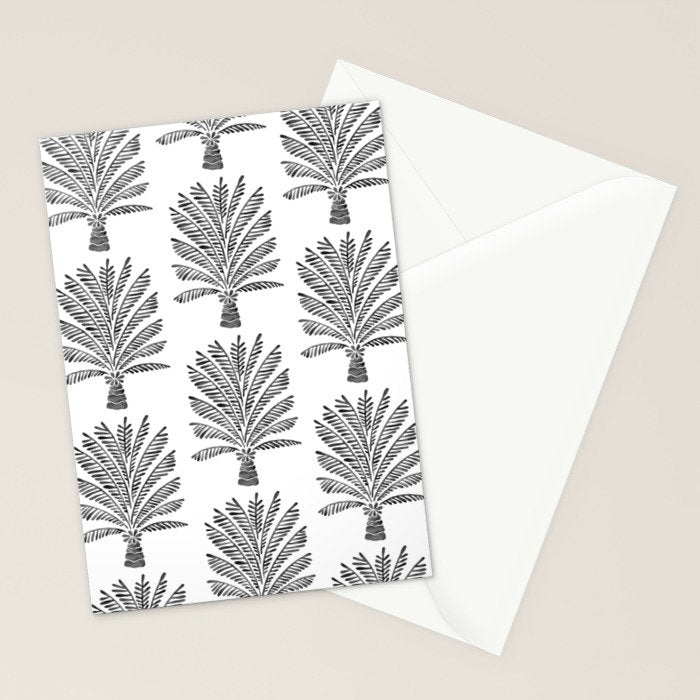Palm Tree - Black Stationery Card Gallery Image 2