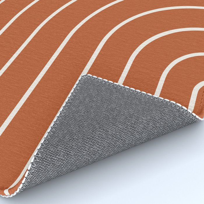 Minimal Arch XX Red Modern Geometric Lines Rug Gallery Image 4