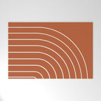 Minimal Arch XX Red Modern Geometric Lines Welcome Mat Gallery Image 1